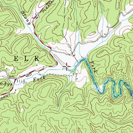 Topographic Map of Gladys Fork, NC