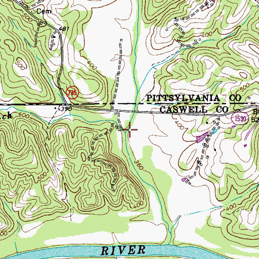 Topographic Map of Glasby Branch, NC