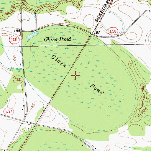 Topographic Map of Glass Pond, NC
