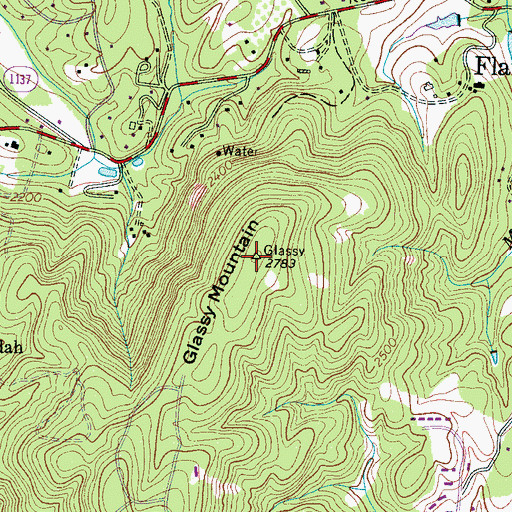 Topographic Map of Glassy Mountain, NC