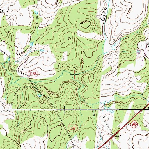 Topographic Map of Glen Branch, NC