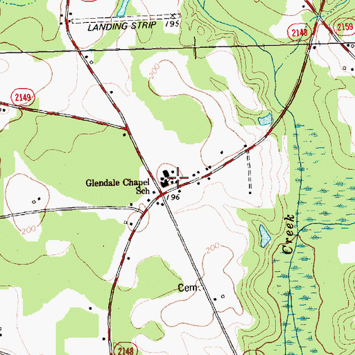 Topographic Map of Glendale Chapel School, NC