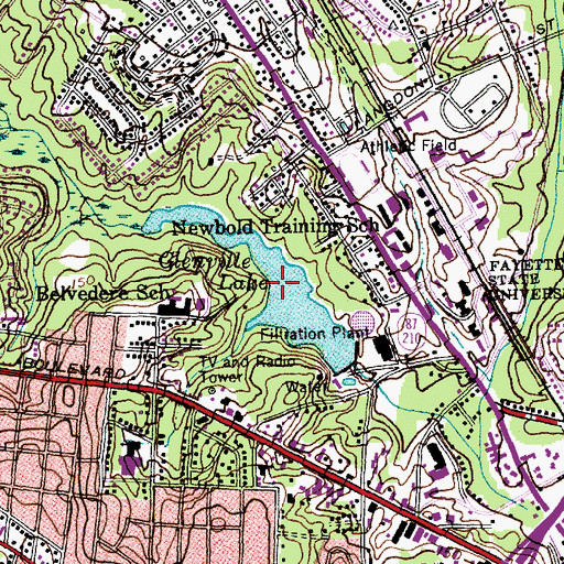 Topographic Map of Glenville Lake, NC