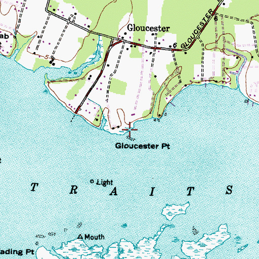 Topographic Map of Gloucester Point, NC