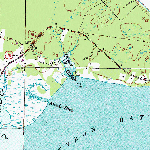 Topographic Map of Glover Creek, NC