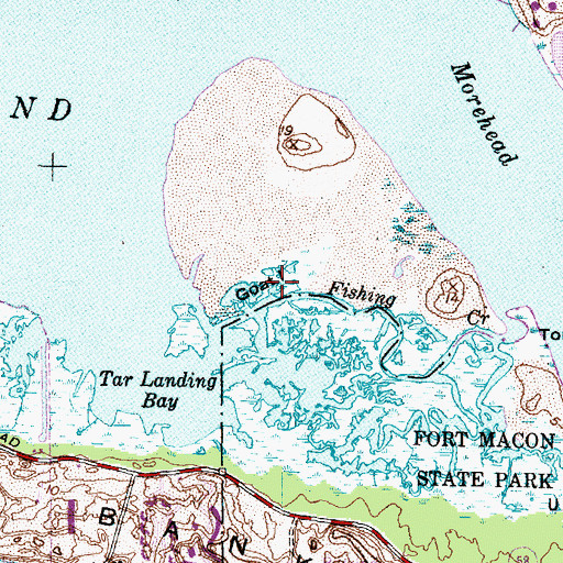 Topographic Map of Goat Island, NC