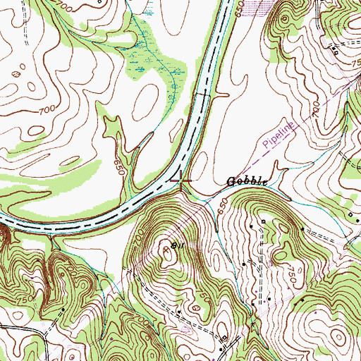 Topographic Map of Gobble Creek, NC