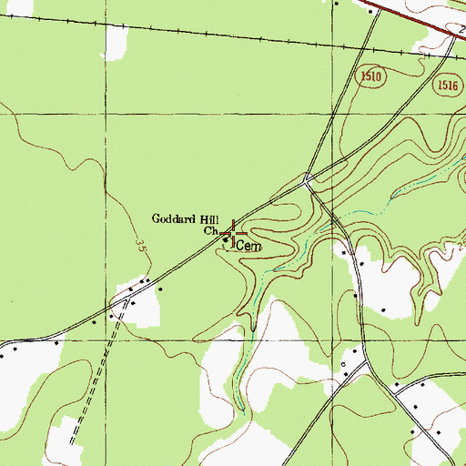 Topographic Map of Goddard Hill Church, NC