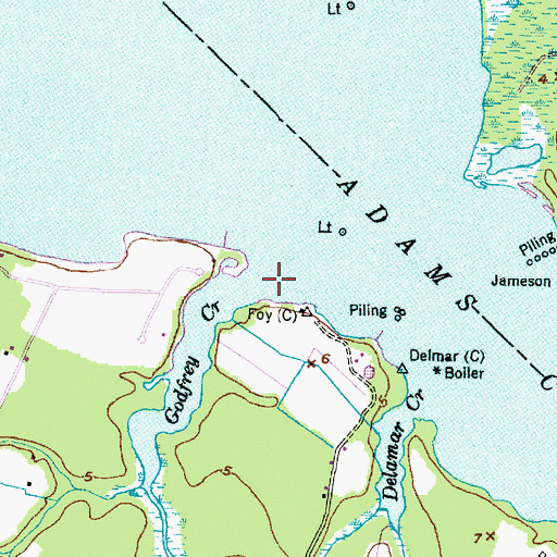 Topographic Map of Godfrey Creek, NC