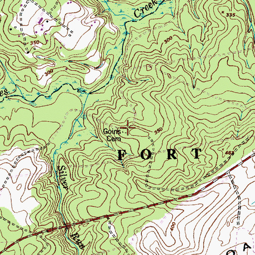 Topographic Map of Goins Cemetery, NC