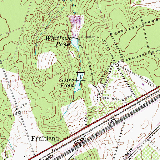 Topographic Map of Goire Pond, NC