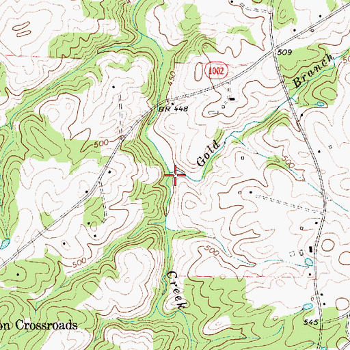 Topographic Map of Gold Branch, NC