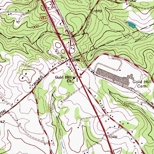 Topographic Map of Gold Hill Church, NC