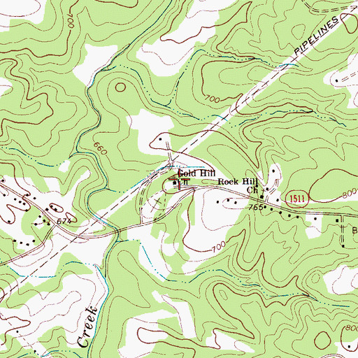 Topographic Map of Gold Hill Church, NC