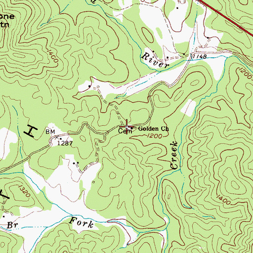 Topographic Map of Golden Church, NC