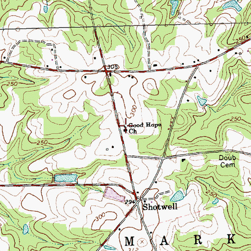 Topographic Map of Good Hope Church, NC