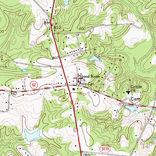 Topographic Map of Good Hope Church, NC