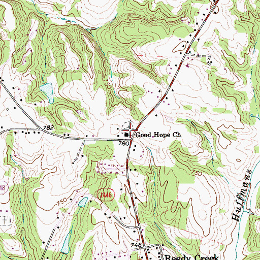 Topographic Map of Good Hope Methodist Church, NC