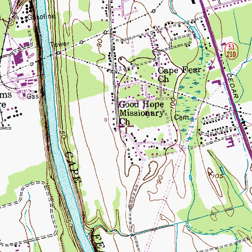 Topographic Map of Good Hope Missionary Church, NC