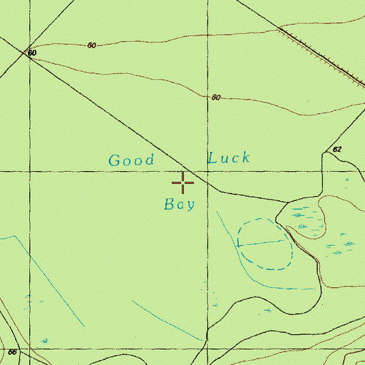 Topographic Map of Good Luck Bay, NC