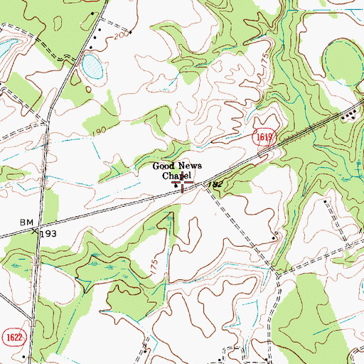 Topographic Map of Good News Chapel, NC