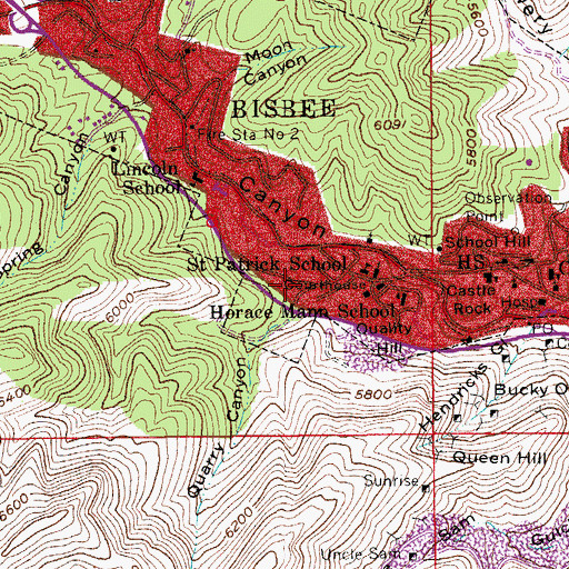 Topographic Map of Quarry Canyon, AZ
