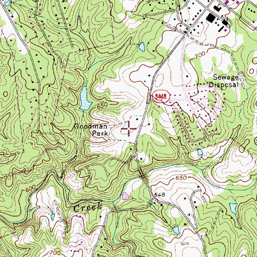 Topographic Map of Goodman Park, NC