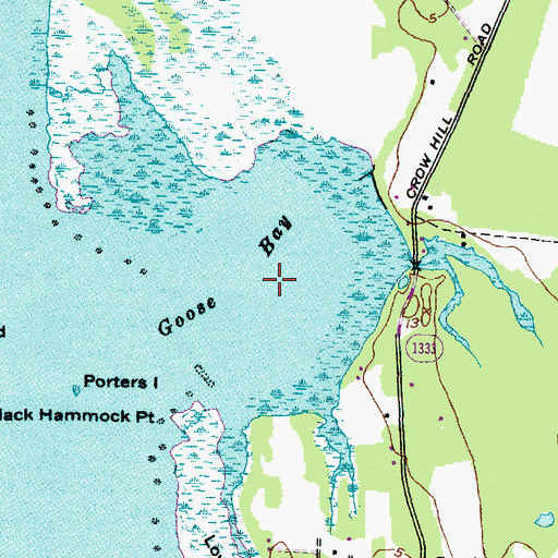 Topographic Map of Goose Bay, NC