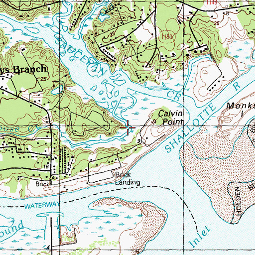Topographic Map of Goose Creek, NC