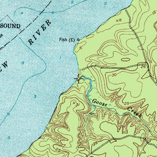 Topographic Map of Goose Creek, NC