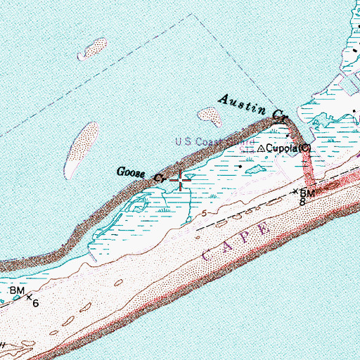 Topographic Map of Goose Creek, NC