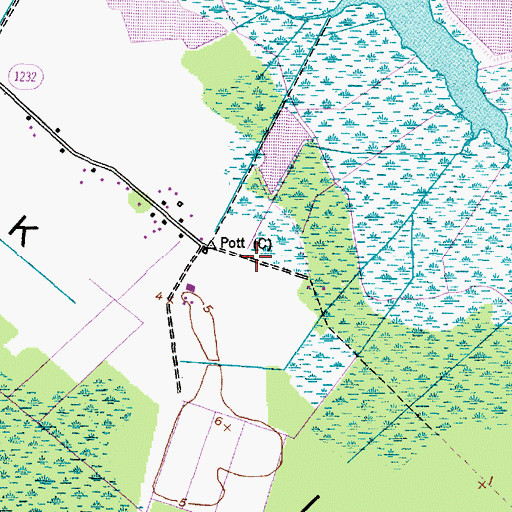 Topographic Map of Goose Creek Island, NC