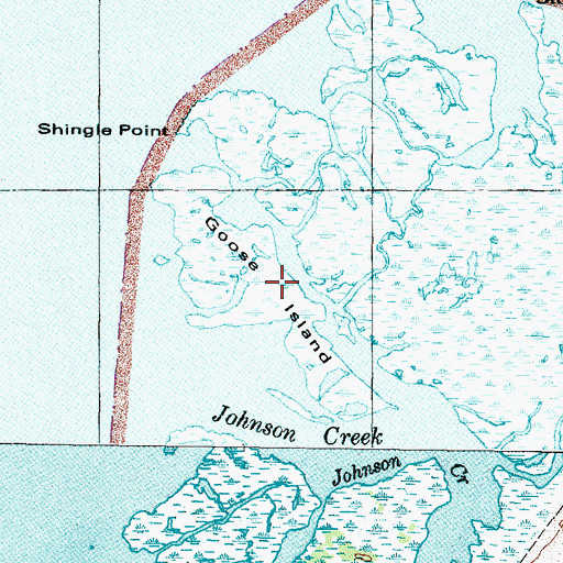 Topographic Map of Goose Island, NC