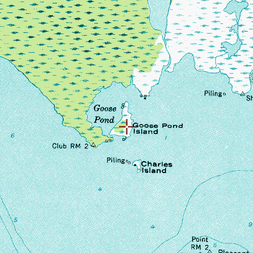 Topographic Map of Goose Pond Island, NC