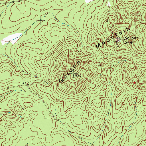 Topographic Map of Gordon Mountain, NC