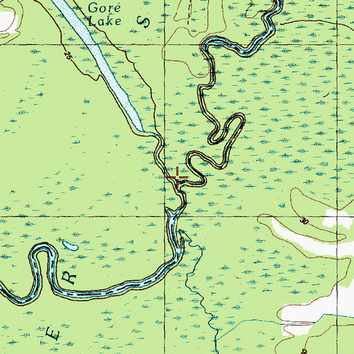 Topographic Map of Gore Creek, NC