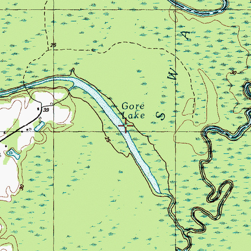 Topographic Map of Gore Lake, NC
