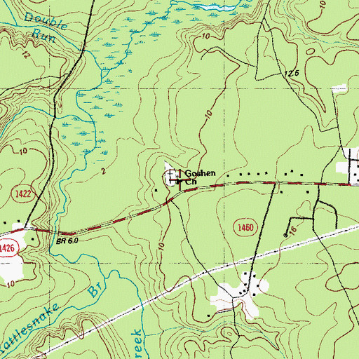 Topographic Map of Goshen Church, NC