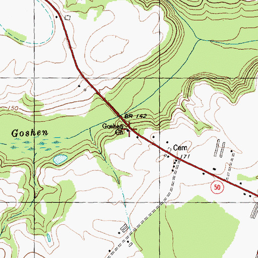 Topographic Map of Goshen Church, NC