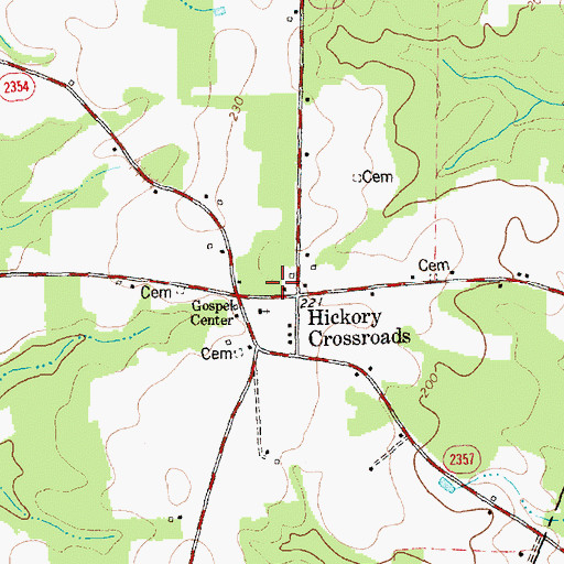 Topographic Map of Gospel Center, NC