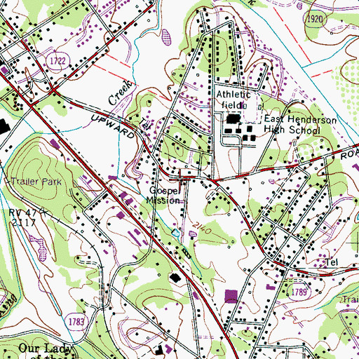 Topographic Map of Gospel Mission, NC