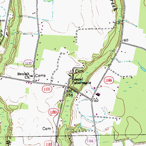Topographic Map of Gospel Tabernacle, NC