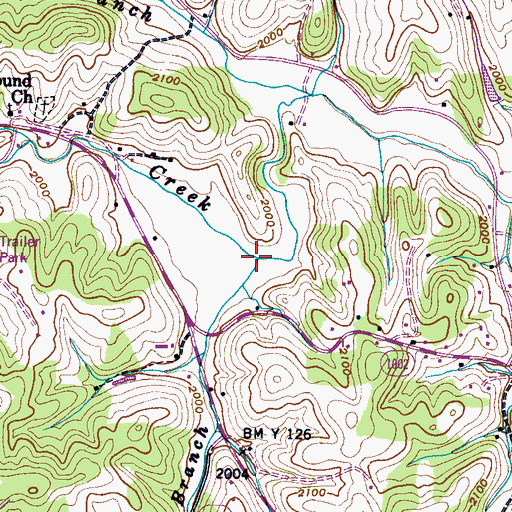Topographic Map of Gouches Branch, NC