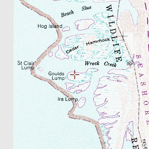 Topographic Map of Goulds Lump, NC