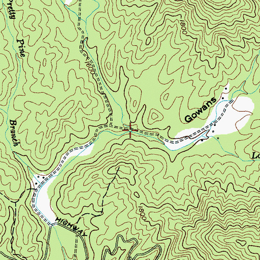Topographic Map of Gowans Cove, NC