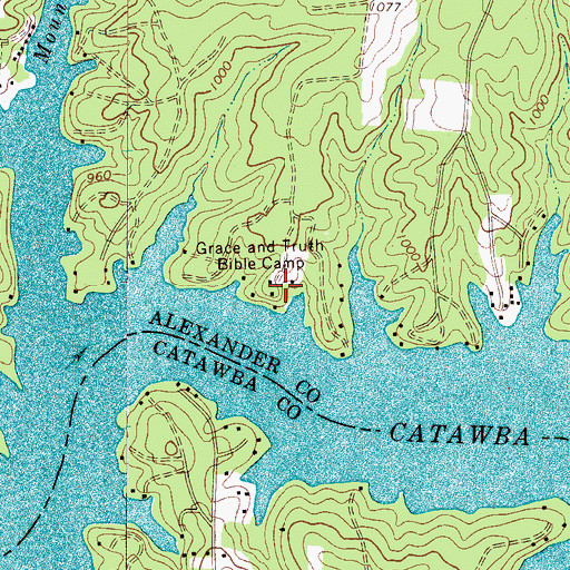 Topographic Map of Grace and Truth Bible Camp, NC