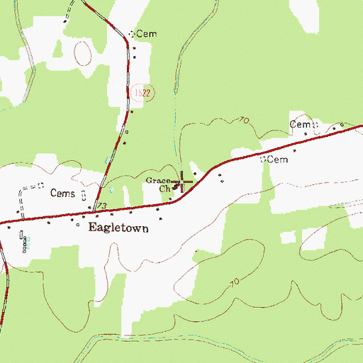 Topographic Map of Grace Church, NC