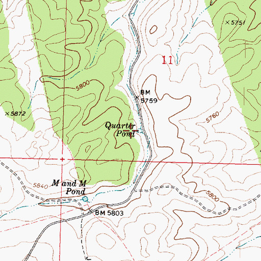 Topographic Map of Quarter Pond, AZ