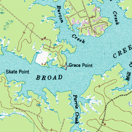 Topographic Map of Grace Point, NC