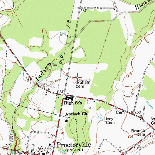 Topographic Map of Graham Cemetery, NC